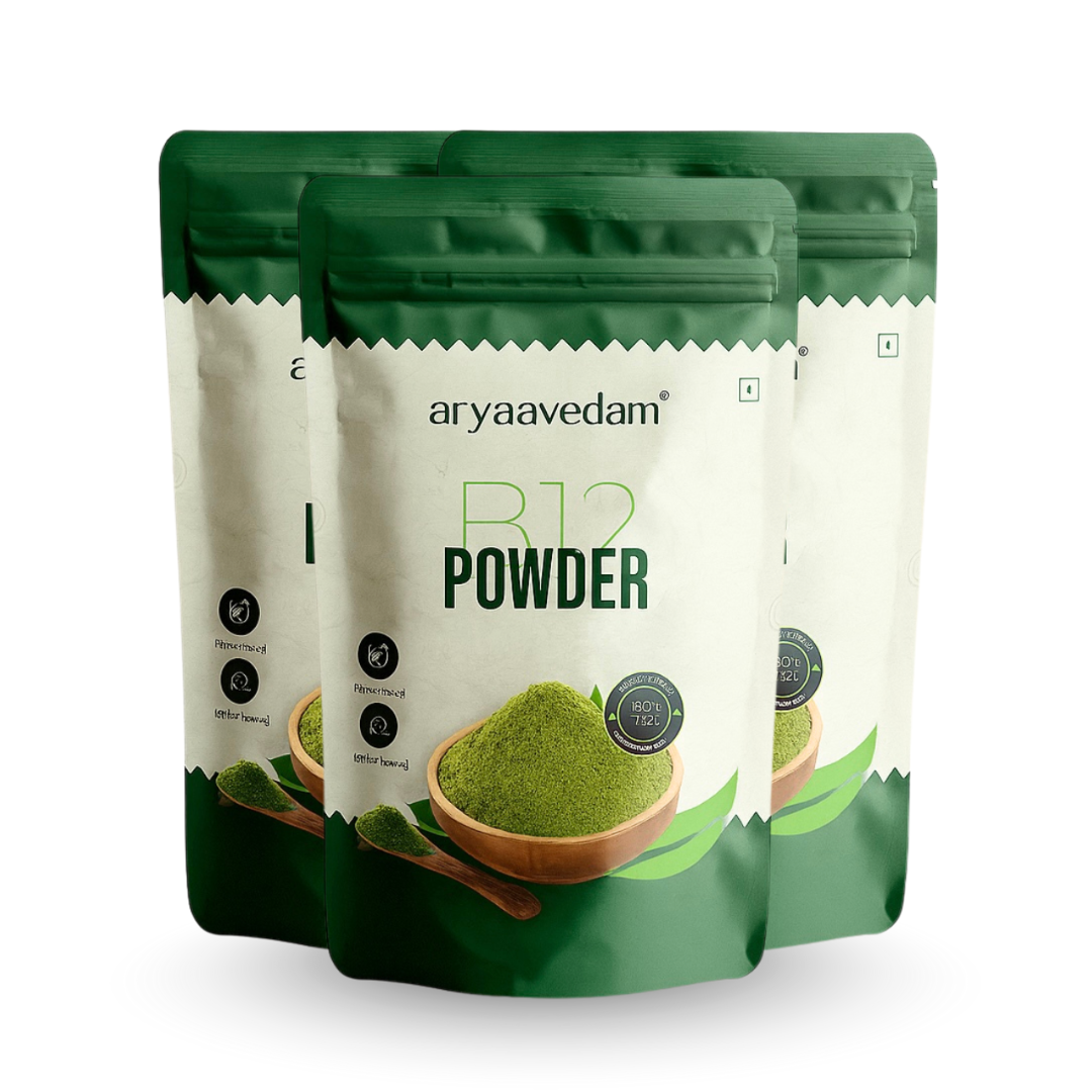 Aryavedam Plant-Based B12 Powder – Natural Blend of 6 Superfoods for Energy, Immunity & Overall Wellness (200g)